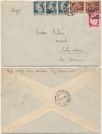 Romania Inflation Cover Mailed In The Northern Transylvania In July 1946 300 Lei Rate 6 Stamps Oradea To Satu Mare - Transylvania