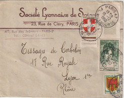 France Lettre 1950 De Paris 47 Pour Lyon - 1921-1960: Periodo Moderno
