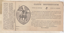 22C2426 Carte Référendum Contre La Loi Sur Les Associations (loi 1901) Gravure De Jeanne D'Arc - Partiti Politici & Elezioni