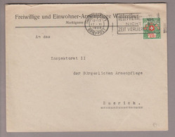 CH Portofreiheit Zu#13A 20Rp. GR#895 Brief 1928-11-17 "Freiwillige Und Einwohner-Armenpflege" Winterthur - Portofreiheit