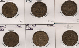 FRANCE 6 X 2 FRANCS 1932 - 1941 MORLON KM# 886 - 2 Francs