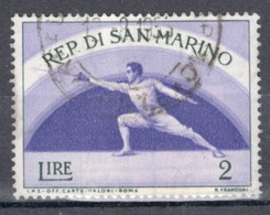 San Marino 1954 Single Stamp From The Set For The Olympics In Fine Used - Used Stamps