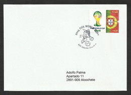 Portugal Mondial Football Brèsil Brasil Drapeau 2014 FDC Madère Voyagé Soccer FIFA World Cup Brazil Flag FDC Madeira - 2014 – Brasile