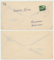 Romania 1945 Locally Overprinted Posta Salajului 2 Pengo / Hungary 1 P Stamp Used On Cover With Simleu Postmark - Transylvania