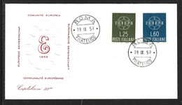 ITALIE. N°804-5 De 1959 Sur Enveloppe 1er Jour. Europa'59. - 1959