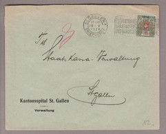 CH Portofreiheit Zu#9 10Rp. GR#1015 Brief 1926-05-19 St.Gallen Kantonsspital St.Gallen - Franchise