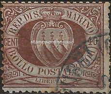 SM17U - San Marino 1892/94, Sassone Nr. 17, 40 Cent. Bruno - Gebruikt