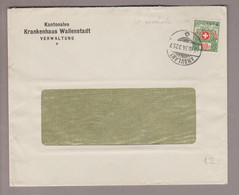 CH Portofreiheit Zu#13A 20Rp. GR#1114 Brief 1934-03-03 Ambulant Krankenhaus Wallenstadt - Vrijstelling Van Portkosten