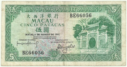 Macau - 5 Patacas - 8.8.1981 - Pick 58.c - Serie BE - See Signatures - Macau