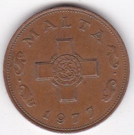 Malte 1 Cent 1977 , En Bronze , KM# 8 - Malte