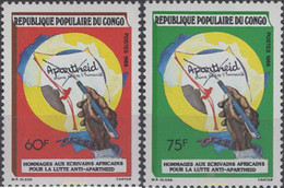 659894 MNH CONGO 1988 HOMENAJE A LOS ESCRITORES AFRICANOS - FDC