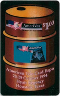 USA - AmeriVox - American Tele-Card Expo Houston 1994, Hologram Barrel, 27.10.1994, Remote Mem. 1$, 2.000ex, Mint - Amerivox