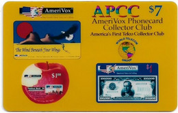 USA - AmeriVox - AmeriVox PhoneCard Collector Club (APCC) - Gold, Remote Mem. 7$, 14.02.1995, 2.777ex, Mint - Amerivox
