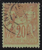France   .  Y&T    .     96      .      O     .      Oblitéré - 1876-1898 Sage (Type II)