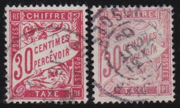 France    .  Y&T    .      Taxe  32/33  (2 Scans)        .      O     .      Oblitéré - 1859-1959 Gebraucht