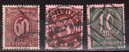Repubblica Di Weimar - Dienstmarken Mi. 66/68 Ø - Dienstzegels