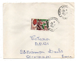 Côte D'Ivoire-1968- Lettre SASSANDRA  Pour Besançon-25-tp Cueillette Noix Palmiste.  Seul Sur Lettre..beau Cachet. - Costa D'Avorio (1960-...)