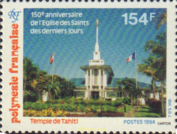 585023 MNH POLINESIA FRANCESA 1994 150 ANIVERSARIO DE LA IGLESIA DE LOS SANTOS DE LOS ULTIMOS DIAS - Gebraucht