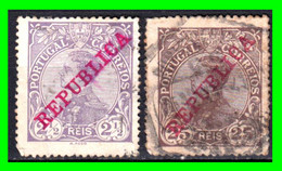 PORTUGAL … “ SELLOS AÑO 1910 REY MANUEL II CON LA SOBRECARGA ( REPUBLICA ) - Used Stamps