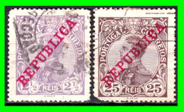 PORTUGAL … “ SELLOS AÑO 1910 REY MANUEL II CON LA SOBRECARGA ( REPUBLICA ) - Used Stamps