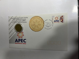 (2 M 17) Australia - $ 1.00 APEC Summit 2007 Coin On 2007 APEC FDC Cover 2007 - Dollar