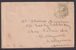 Australia 1920 3p Kangaroo Cover From George St North To THOMAS MEIGHAN (Actor) - Erst- U. Sonderflugbriefe