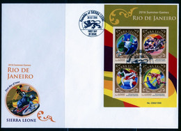 Sierra Leone 2016, Olympic Games In Rio, Badminton, Athletic, Takewondo, Hockey On Grass, 4val In BF In FDC - Sin Clasificación