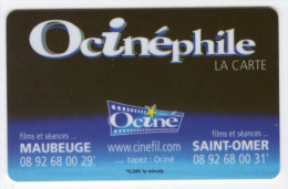 FRANCE CARTE CINEMA MAUBEUGE Et SAINT OMER - Entradas De Cine