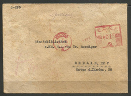 RUSSIA / GERMANY. 1934. COVER. RED MACHINE MOSCOW CANCEL. ADDRESSED TO STATE LIBRARY BERLIN. - Storia Postale