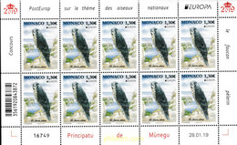 608733 MNH MONACO 2019 EUROPA CEPT 2019 - NATIONAL BIRD - Sonstige & Ohne Zuordnung