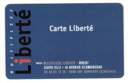 FRANCE CARTE CINEMA LIBERTE BREST - Entradas De Cine