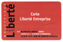 FRANCE CARTE CINEMA LIBERTE BREST - Bioscoopkaarten