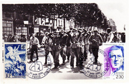 " 50 ANS DE LA LIBERATION DE PARIS / DE GAULLE " Sur Carte Commémorative De 1994. Parfait état. - WW2