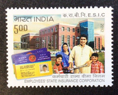 INDIA 2012 EMPLOYEES' STATE INSURANCE CORPORATION 1v Stamp MNH As Per Scan P.O Fresh & Fine - Sonstige & Ohne Zuordnung