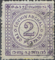 662301 USED INDIA 1898 COCHIN, TIPOS DE CIFRAS, - Collezioni & Lotti