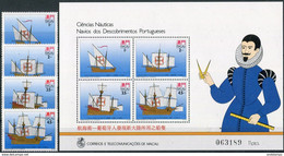 Macau 1993. Mi. #739/42+Bl.#24 MNH/Luxe. Portuguese Explorers. Ships (Ts27/L11) - Unused Stamps