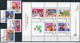 Macau 1990. Mi.#653/56+Bl.#15 MNH/Luxe. Asian Games, Beijing-1990. (L11) - Unused Stamps