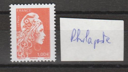 FRANCE / 2022 / Y&T N° 5254A ** : Marianne D'YZ Philaposte (de Feuille Gommée) 1.00 € Orange X 1 - Unused Stamps