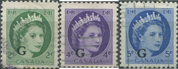 684584 USED CANADA 1955 SELLOS DEL 1954 SOBRECARGADOS - 1952-1960