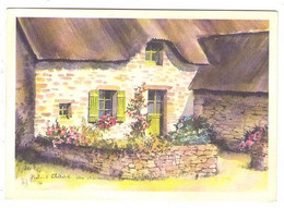 GF (44) 522, Saint St Lyphard, Une Chaumière à Kerhinet, Aquarelle De Roland Chetelat - Saint-Lyphard