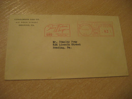READING 1939 Consumers Gas Co. Modern With Gas Meter Mail Cancel Cover USA Energy Energie - Gaz