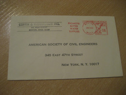 BOSTON 1968 Promote Better Water Supplies Eau Meter Mail Cancel Cover USA Environment Energy Energie - Acqua