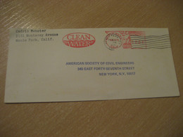 MENLO PARK 1973 Clean Water Eau Meter Mail Cancel Cover USA Environment Energy Energie - Wasser