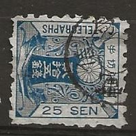 Timbre Japon Telegraphe 25 Sen - Timbres Télégraphe