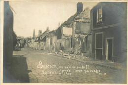 Senlis * Carte Photo * Rue De La Commune Bombardée * Septembre 1914 - Senlis