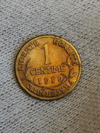 1 CENTIME DANIEL DUPUIS 1919 FRANCE - 1 Centime