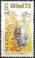 BRAZIL 1973 Brazilian Flora And Fauna - 2cr. - Greater Rhea And Mulunga Plant FU - Usati