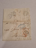 Lettre GRANDE BRETAGNE LONDON LONDRES 1857 Par CALAIS AMBULANT CALAIS BORDEAUX Cachets Rouge - ...-1840 Voorlopers