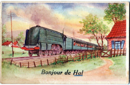 Carte à Système  Complète , Bon état  Belgique (Hal) Peu Courante - Trains