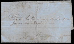 1861 RARE ARGENTINA STAMPLESS ENTIRE - MENDOZA (MENDONÇA) EARTHQUAKE TERREMOTO ERDBEBEN TREMBLEMENT DE TERRE - Vorphilatelie